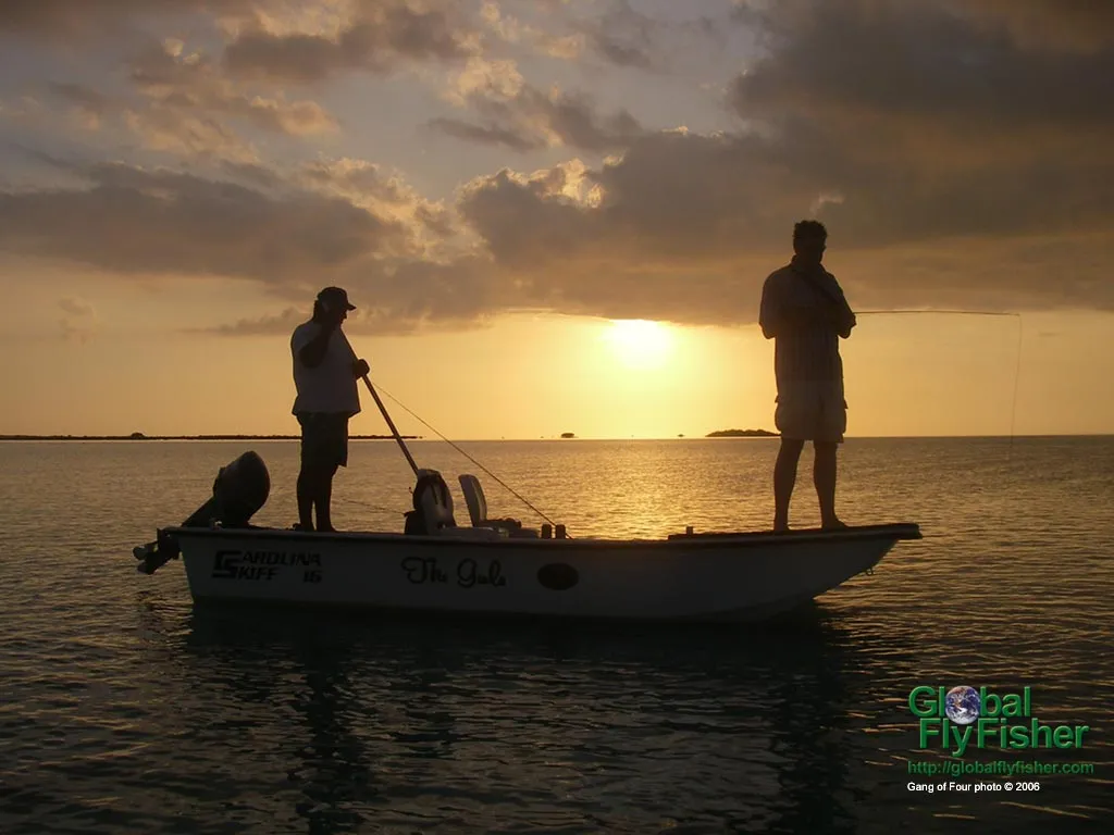 Computer screen wallpaper: Bonefish scouting in the sunset.